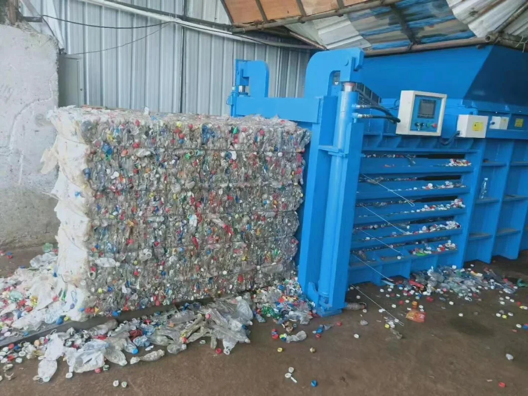 Plastic Bottle Metal Scrap Straw Horizontal Baler