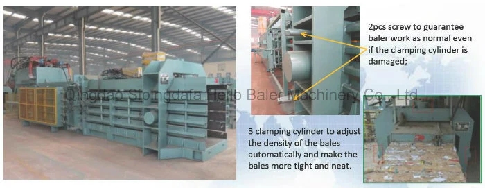 Waste automatic baler for baling packaging strapping waste paper pulp cardboard carton plastic scrpas hay grass straw metal tyre recycling